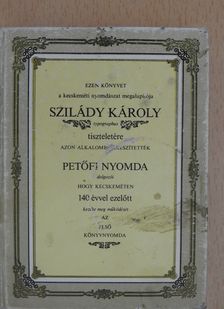 Szilády Károly emlékkönyv (minikönyv) [antikvár]