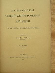Daday Jenő - Mathematikai és Természettudományi Értesitő [antikvár]