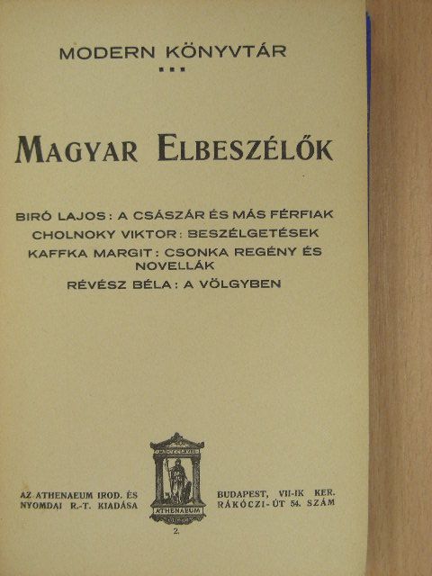 Biró Lajos - Magyar Elbeszélők I. [antikvár]