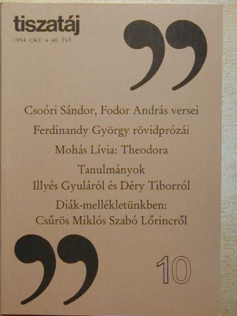 Alföldy Jenő - Tiszatáj 1994. október [antikvár]