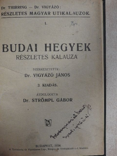 Budai hegyek részletes kalauza [antikvár]