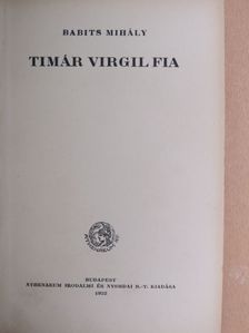 Babits Mihály - Timár Virgil fia [antikvár]