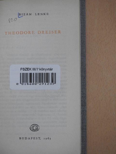Bizám Lenke - Theodore Dreiser [antikvár]