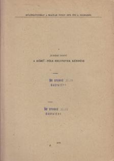 Juhász Dezső - A körű-féle helynevek kérdése [antikvár]