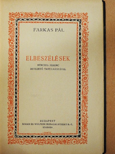 Farkas Pál - Elbeszélések [antikvár]