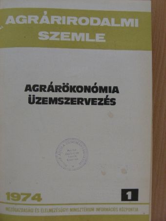 Agrárirodalmi Szemle 1974. (nem teljes évfolyam) [antikvár]