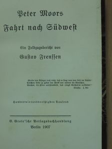 Gustav Frenssen - Peter Moors Fahrt nach Südwest (gótbetűs) [antikvár]