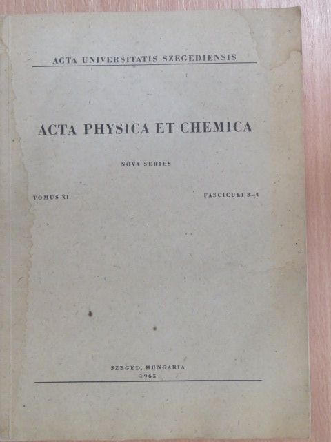 F. Berencz - Acta Physica et Chemica Tomus XI. Fasciculi 3-4. [antikvár]