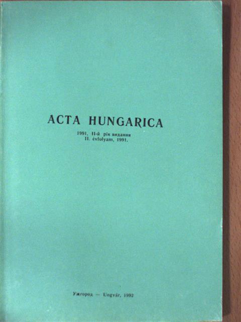 Fischer Holger - Acta Hungarica 1991 [antikvár]
