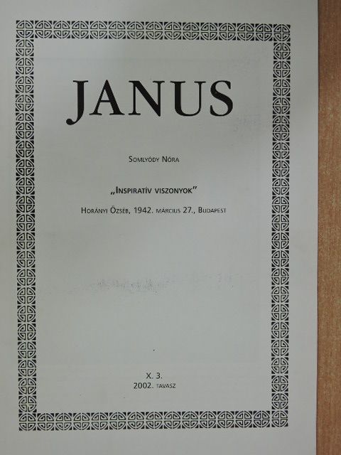 Csányi Vilmos - Janus 2002. tavasz X. 3. [antikvár]