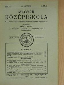 Dr. Galamb Ödön - Magyar Középiskola 1937. október [antikvár]