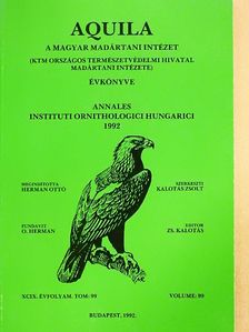 Andrési Pál - Aquila - A Magyar Madártani Intézet évkönyve 1992 [antikvár]