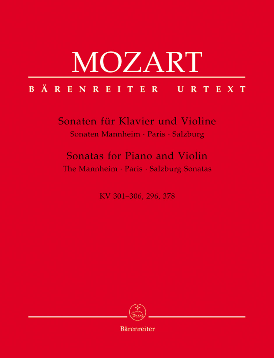 MOZART, W,A, - SONATEN FÜR KLAVIER UND VIOLINE, SONATEN MANNHEIM, PARIS, SALZBURG  KV 301-306, 296, 378 URTEXT