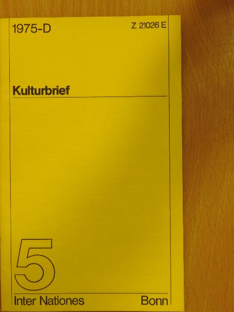 Kulturbrief Mai 1975 [antikvár]