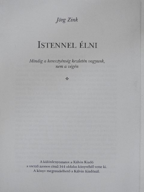 Jörg Zink - Istennel élni [antikvár]