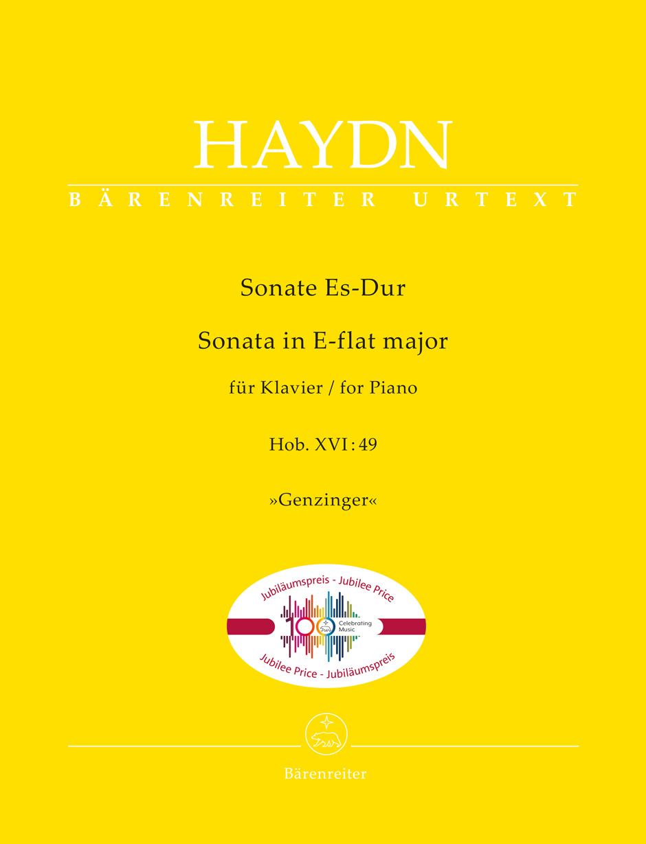 HAYDN JOSEPH - SONATE ES-DUR FÜR KLAVIER HOB. XVI:49 "GENZINGER"