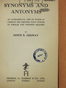Edith B. Ordway - Synonyms and Antonyms [antikvár]