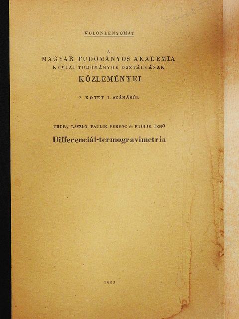 Erdey László - Differenciál-termogravimetria  [antikvár]