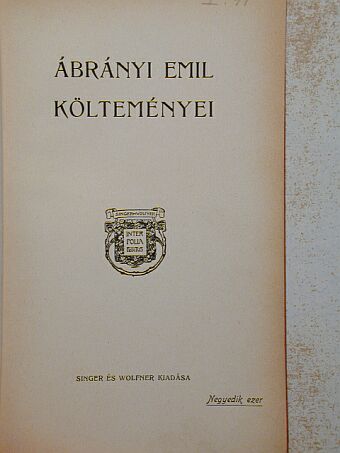 Ábrányi Emil - Ábrányi Emil költeményei [antikvár]