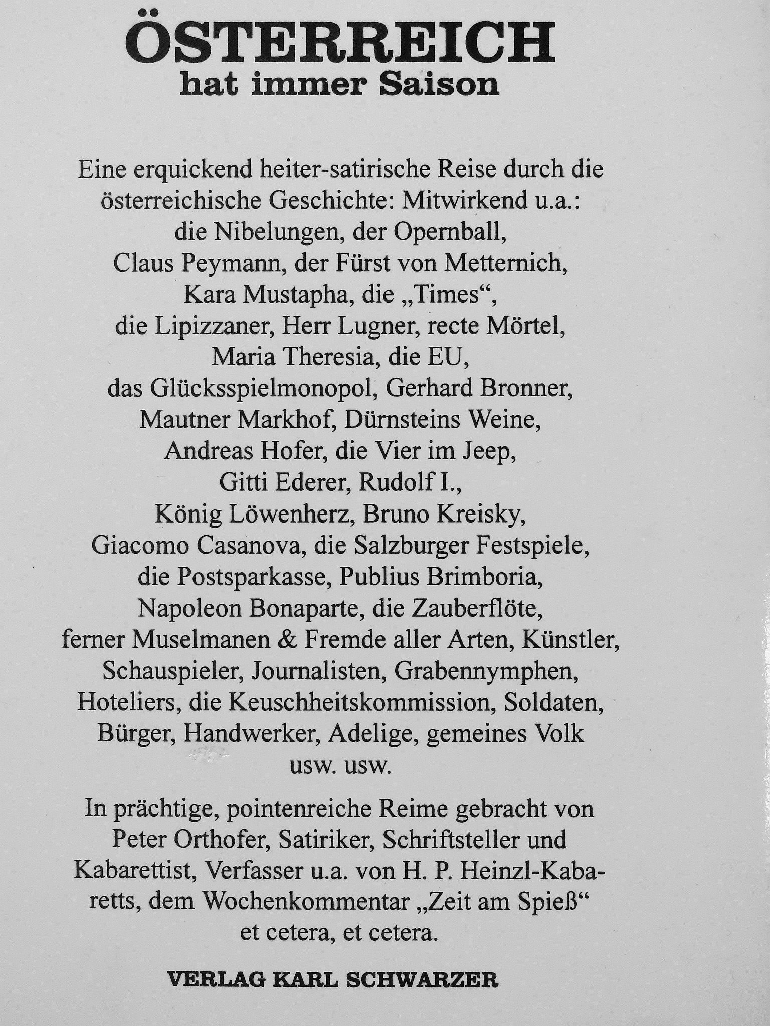 Peter Orthofer - Österreich hat immer Saison [antikvár]