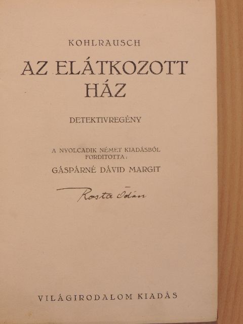 Kohlrausch - Az elátkozott ház [antikvár]