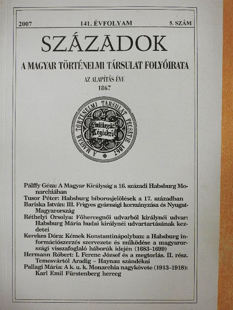 Bariska István - Századok 2007/5. [antikvár]