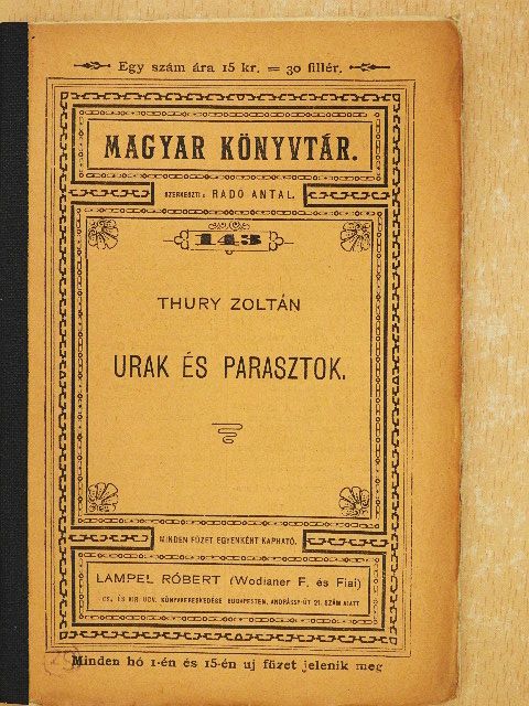 Thury Zoltán - Urak és parasztok [antikvár]
