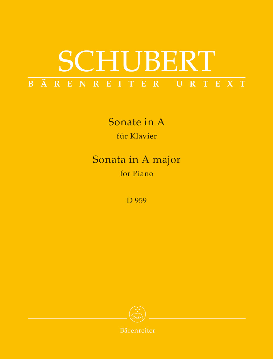 SCHUBERT - SONATE IN A FÜR KLAVIER D 959