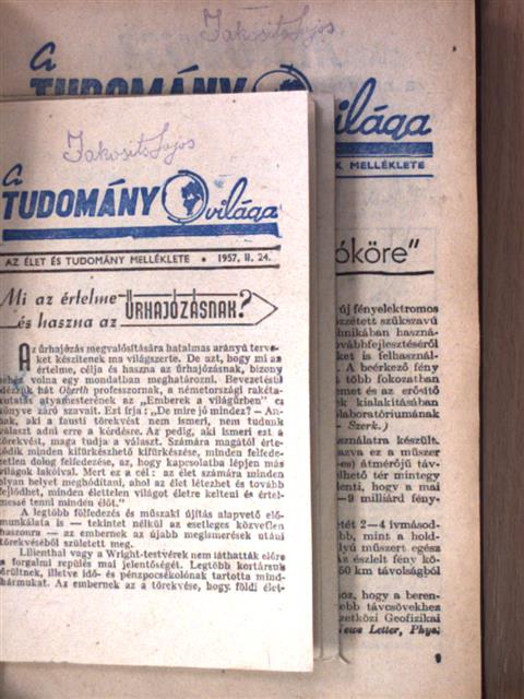 A Tudomány Világa 1957. [antikvár]