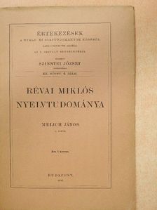 Melich János - Révai Miklós nyelvtudománya [antikvár]