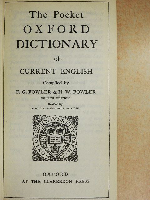 The Pocket Oxford Dictionary of Current English [antikvár]