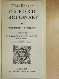 The Pocket Oxford Dictionary of Current English [antikvár]