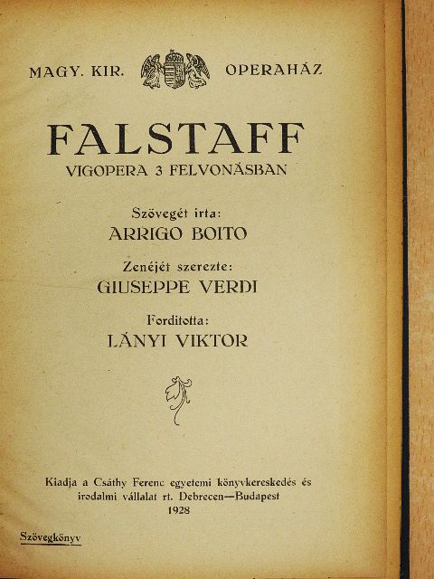 Arrigo Boito - Falstaff [antikvár]