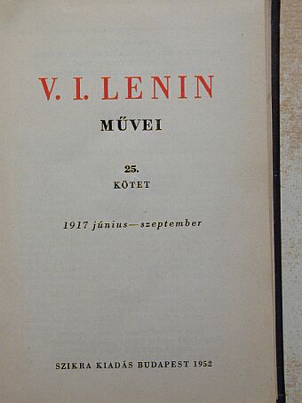 V. I. Lenin - V. I. Lenin művei 25. [antikvár]