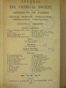 A. McKenzie - Journal of the Chemical Society 1906/II. [antikvár]