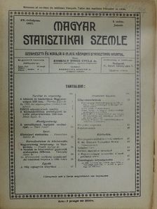 Dr. Donáth György - Magyar Statisztikai Szemle 1937. január [antikvár]