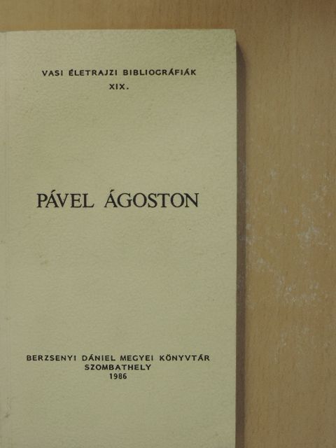 Pável Ágoston [antikvár]