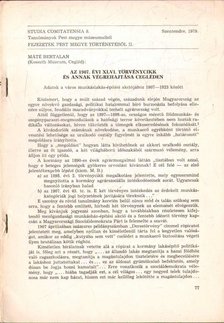 Máté Bertalan - Az 1907. évi XLVI. törvénycikk és annak végrehajtása Cegléden [antikvár]