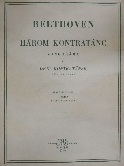 Beethoven - Három kontratánc zongorára [antikvár]