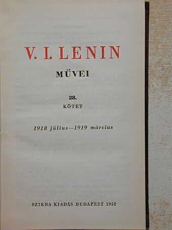 V. I. Lenin - V. I. Lenin művei 28. [antikvár]