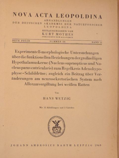 Hans Wetzig - Nova Acta Leopoldina 34/186. [antikvár]