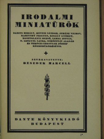 Babits Mihály - Irodalmi miniatürök I. [antikvár]