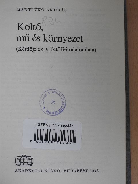 Martinkó András - Költő, mű és környezet [antikvár]