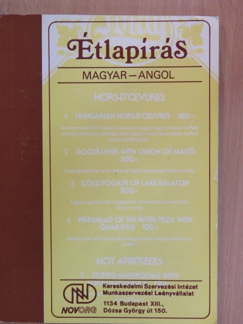 Börcsök András - Étlapírás [antikvár]