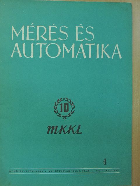 Bikfalvi István - Mérés és automatika 1968/4. [antikvár]