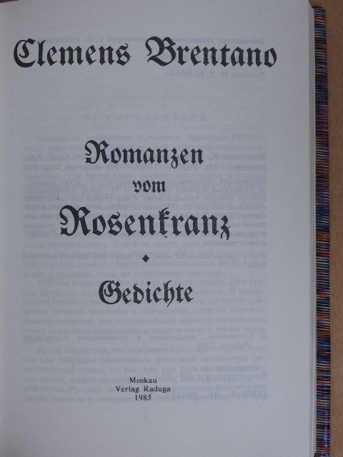 Clemens Brentano - Romanzen vom Rosenkranz [antikvár]