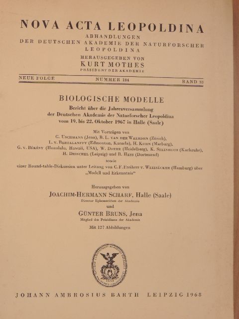 B. Hess - Nova Acta Leopoldina 33/184. [antikvár]