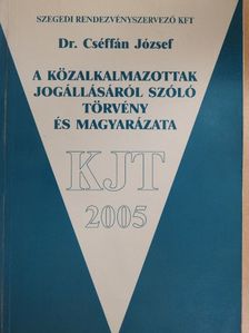 Dr. Cséffán József - A közalkalmazottak jogállásáról szóló törvény és magyarázata [antikvár]