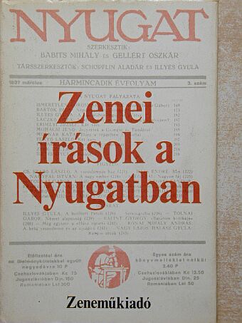 Füst Milán - Zenei írások a Nyugatban [antikvár]