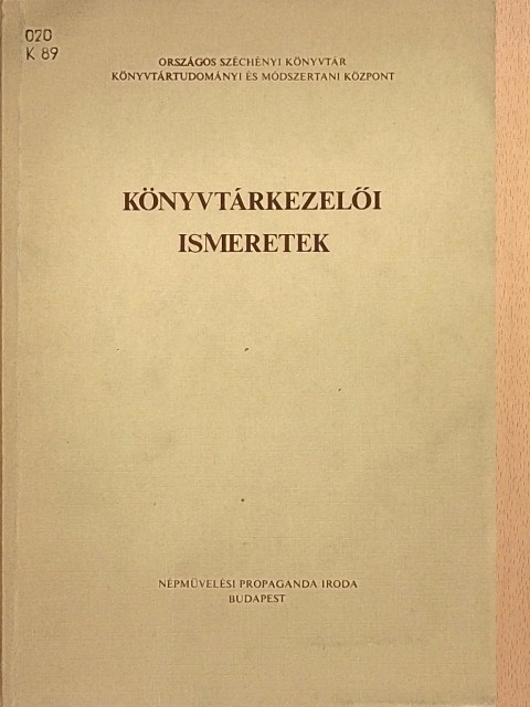 Bartsch István - Könyvtárkezelői ismeretek [antikvár]